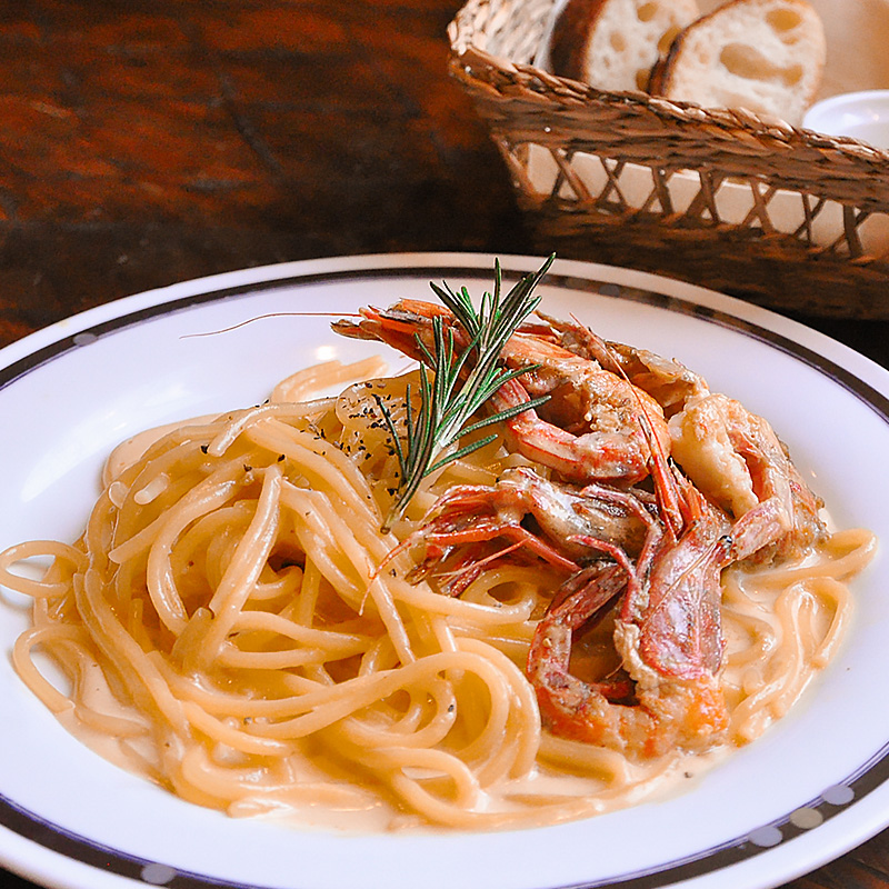 猛者海老のクリームパスタ